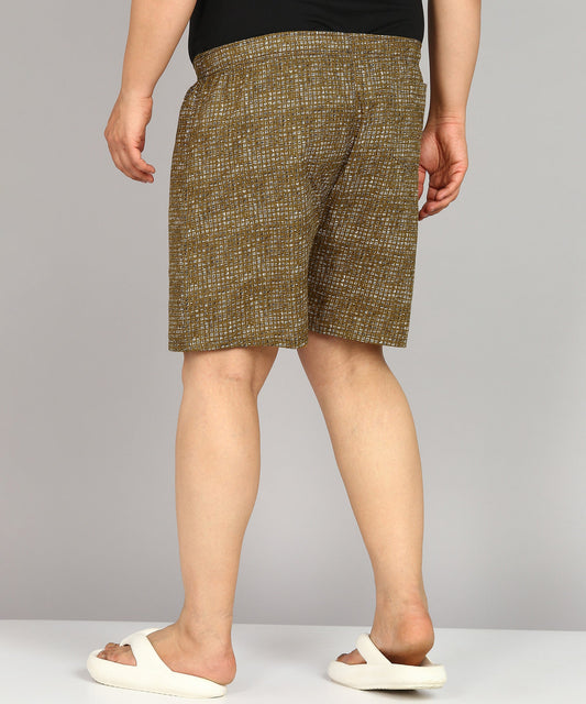 Men Plus Size Brown Printed Boxer