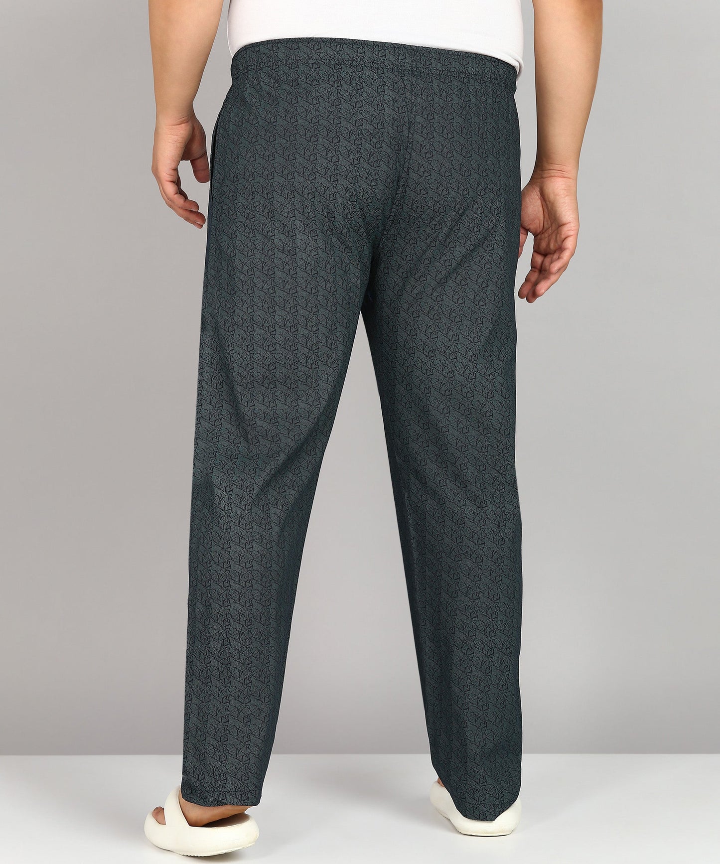 Men Plus Size Black Printed Pyjama