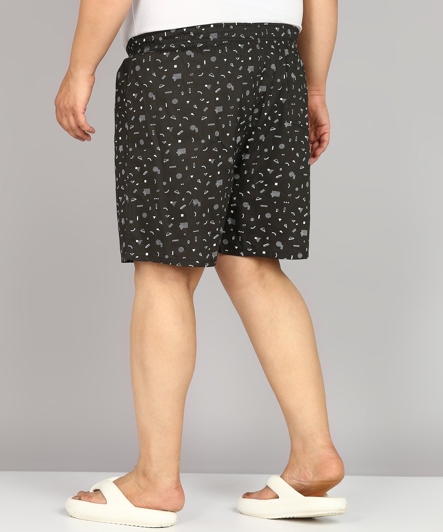 Men Plus Size Black Printed Boxer