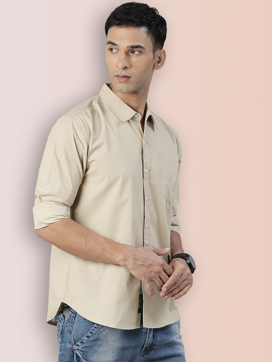 BROON Men Ivory Printed Full Sleeve Casual Shirt