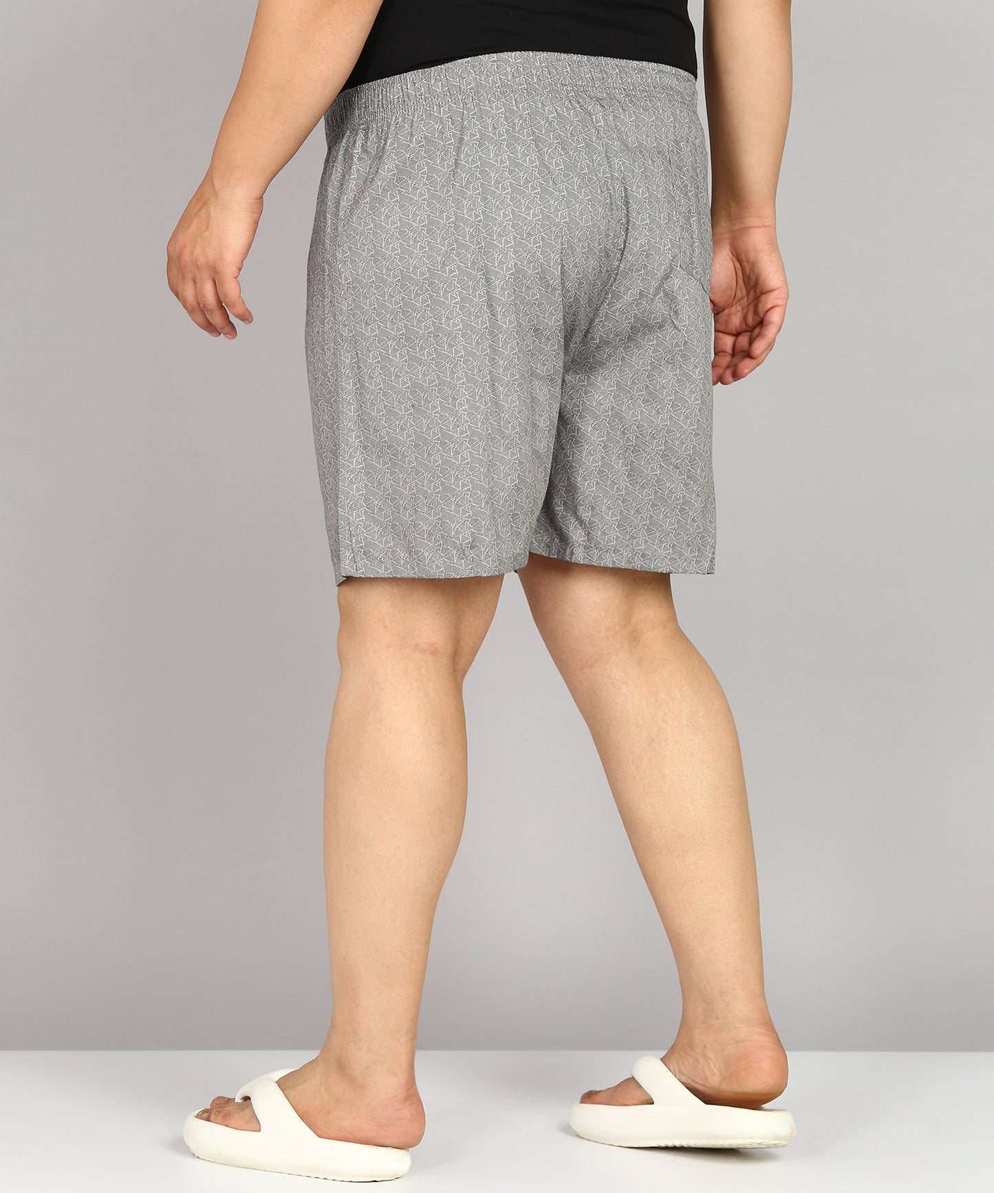 Men Plus Size Grey Printed Boxer