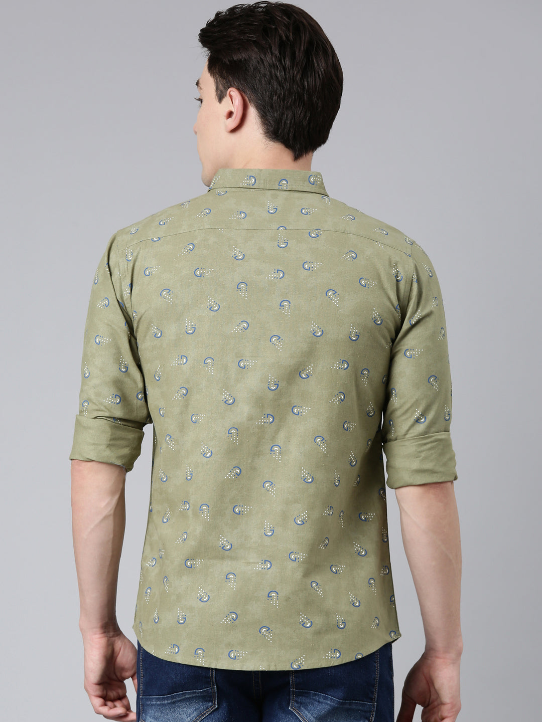 Green printed Pure Cotton Full Sleeve Shirt