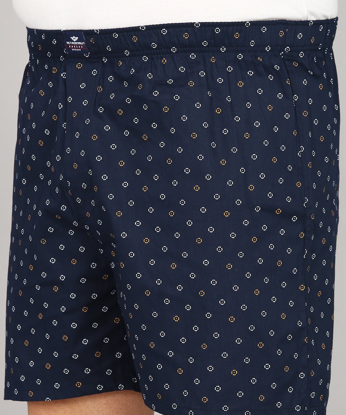 Men Plus Size Navy Blue Printed Boxer
