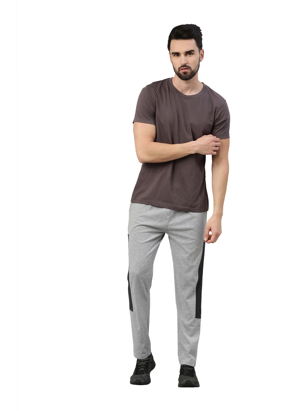 Solid Men Grey Track Pants