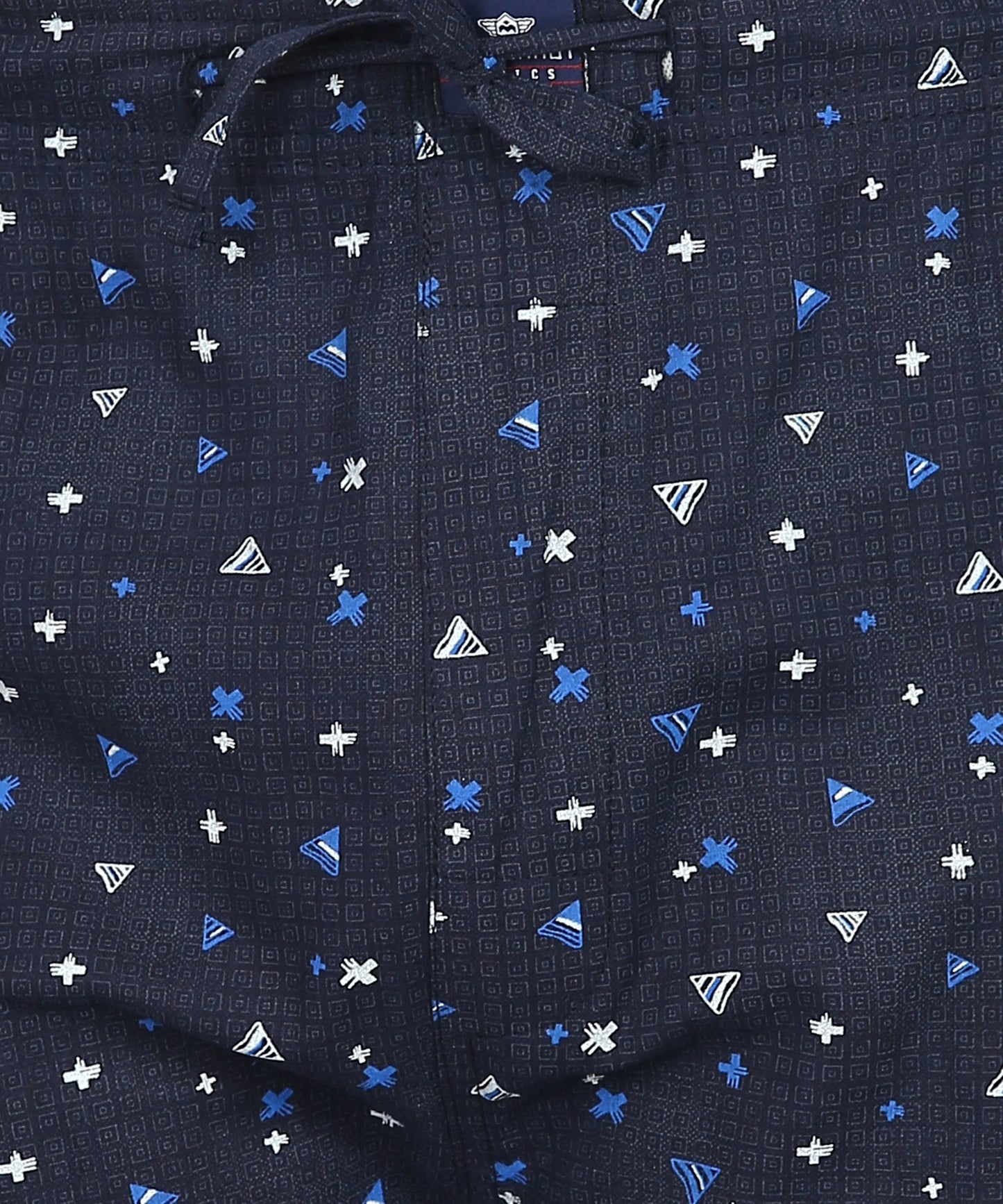 Men Plus Size Navy Printed Pyjama