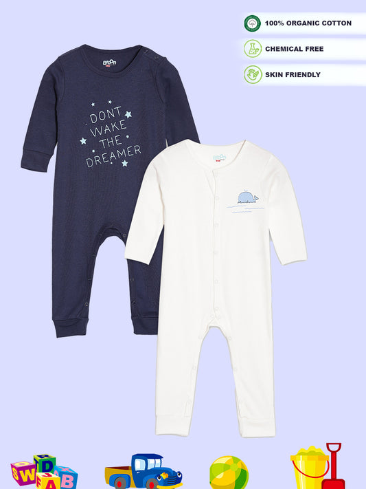 Broon Infant Baby Organic Cotton Full Sleeve Sleepsuit