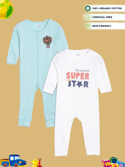 Broon Infant Baby Organic Cotton Full Sleeve Sleepsuit