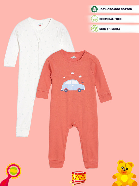 Broon Infant Baby Organic Cotton Full Sleeve Sleepsuit