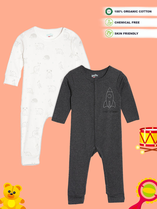 Broon Infant Baby Organic Cotton Full Sleeve Sleepsuit