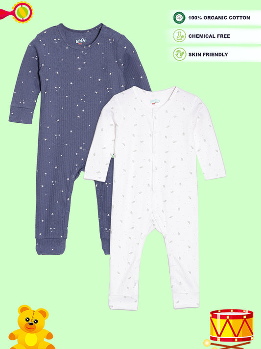 Broon Infant Baby Organic Cotton Full Sleeve Sleepsuit