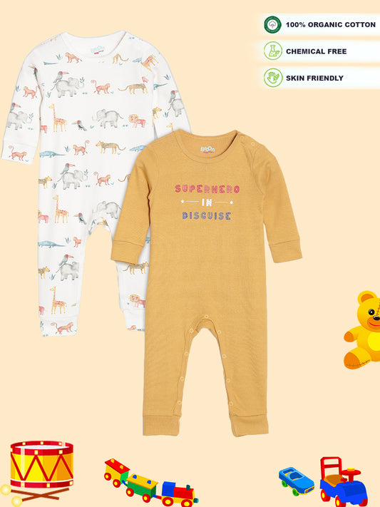 Broon Infant Baby Organic Cotton Full Sleeve Sleepsuit