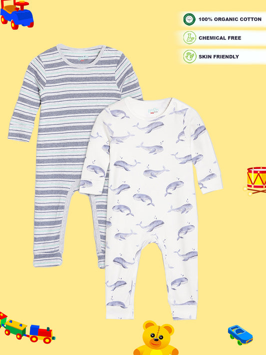 Broon Infant Baby Organic Cotton Full Sleeve Sleepsuit