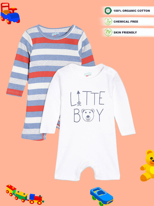 Broon Infant Baby Organic Cotton Full Sleeve Rompers