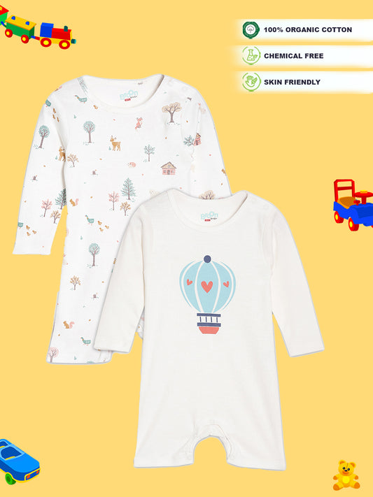 Broon Infant Baby Organic Cotton Full Sleeve Rompers