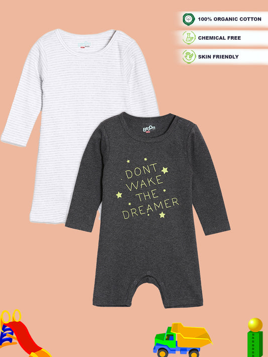 Broon Infant Baby Organic Cotton Full Sleeve Rompers