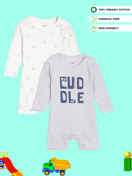 Broon Infant Baby Organic Cotton Full Sleeve Rompers