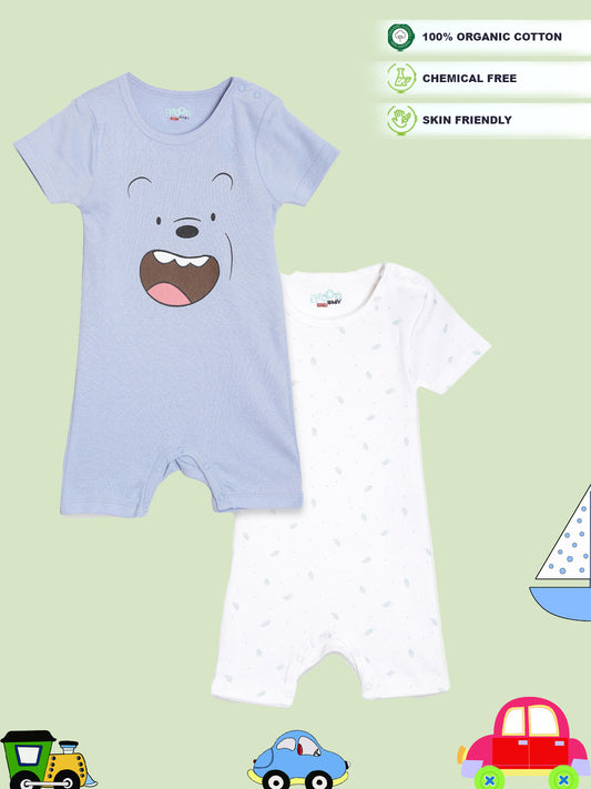 Broon Infant Baby Organic Cotton Short Sleeve Rompers