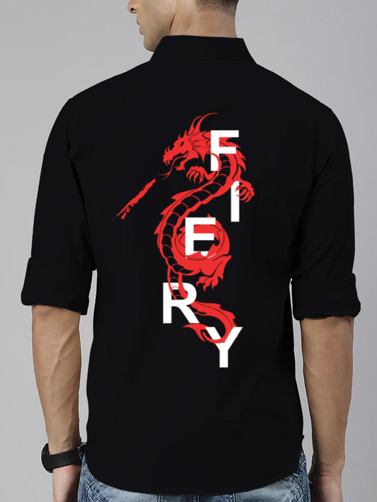 BROON Men Black Printed Full Sleeve Casual Shirt