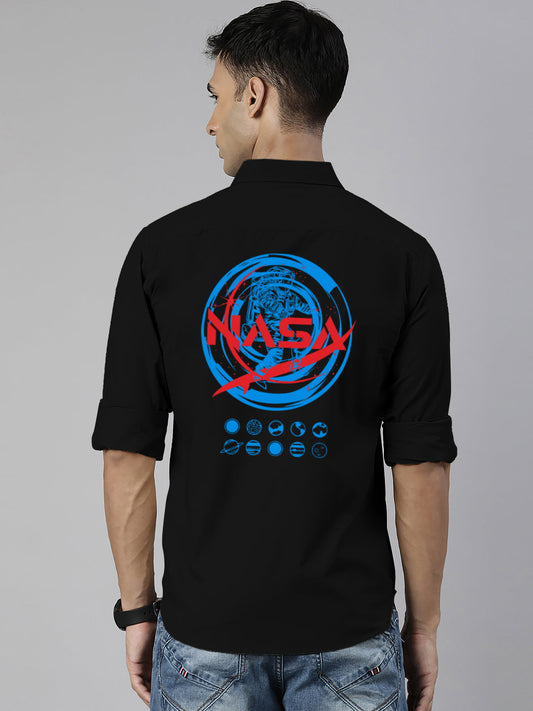 BROON Men Black Printed Full Sleeve Casual Shirt