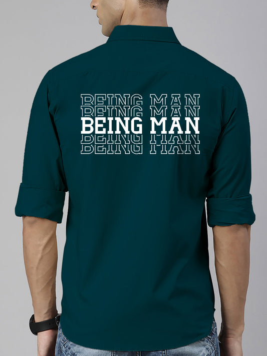 BROON Men Dark Green Printed Full Sleeve Casual Shirt