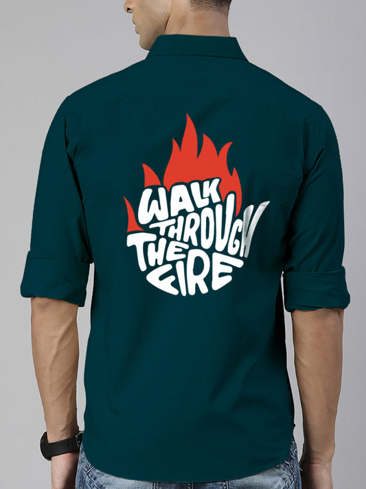 BROON Men Dark Green Printed Full Sleeve Casual Shirt