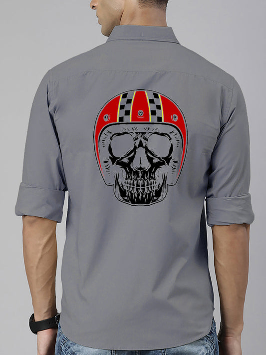 BROON Men Grey Printed Full Sleeve Casual Shirt