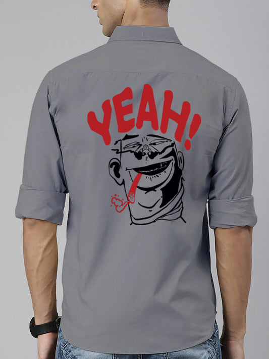 BROON Men Grey Printed Full Sleeve Casual Shirt