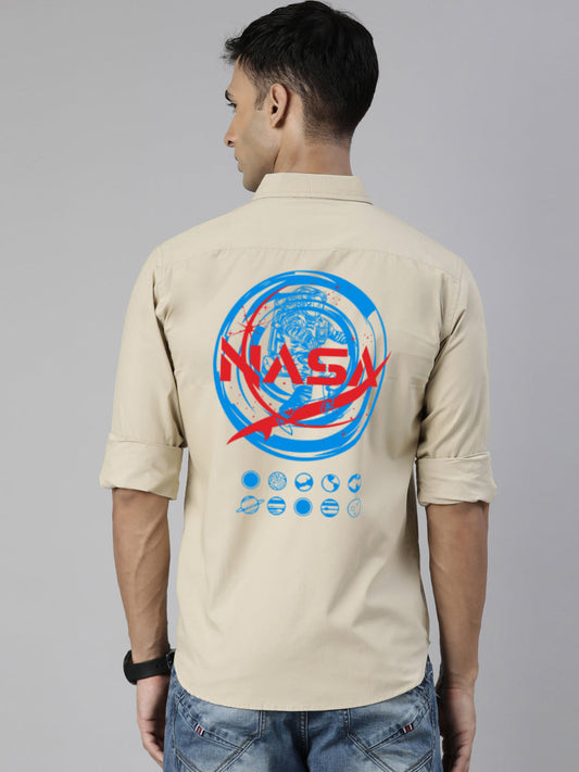 BROON Men Ivory Printed Full Sleeve Casual Shirt