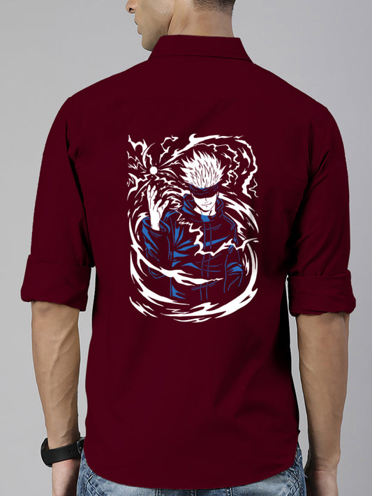 BROON Men Maroon Printed Full Sleeve Casual Shirt