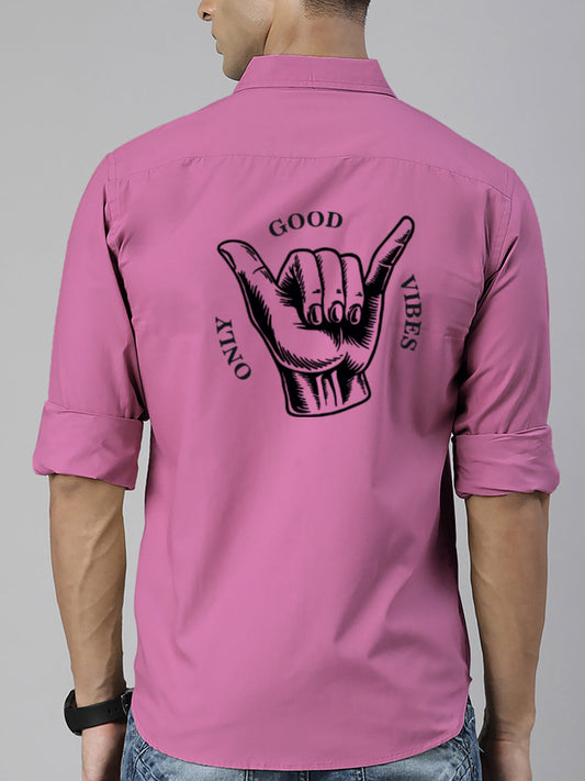 BROON Men Pink Printed Full Sleeve Casual Shirt