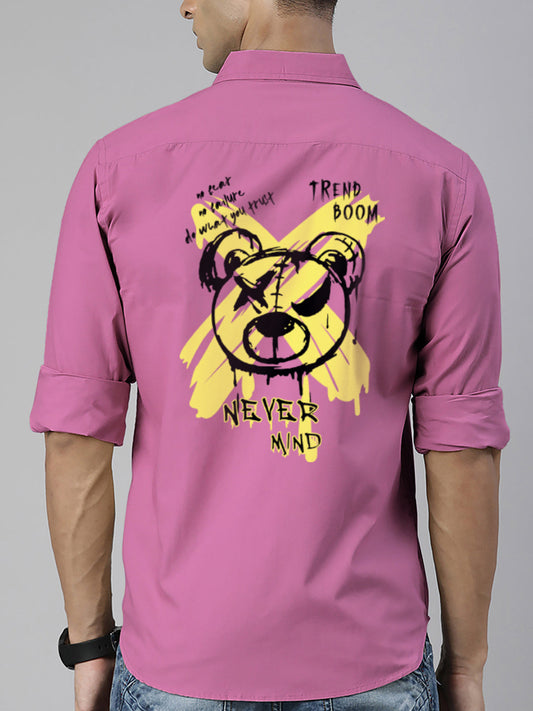 BROON Men Pink Printed Full Sleeve Casual Shirt