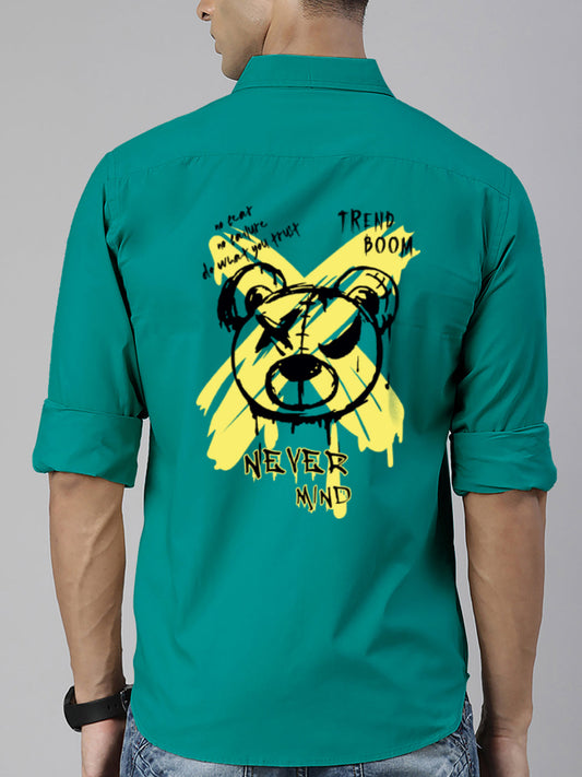 BROON Men Green Printed Full Sleeve Casual Shirt