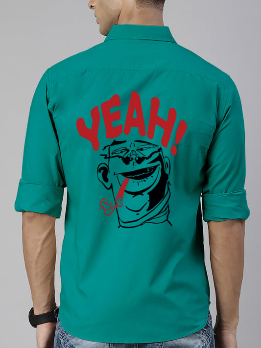 BROON Men Green Printed Full Sleeve Casual Shirt