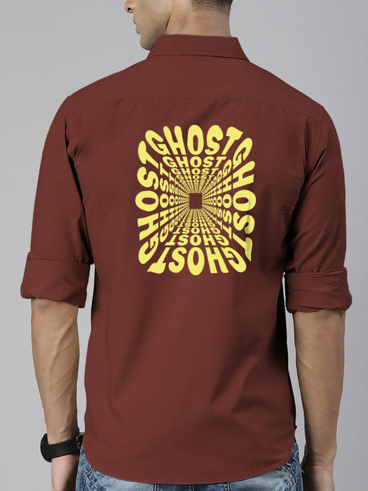 BROON Men Rust Printed Full Sleeve Casual Shirt