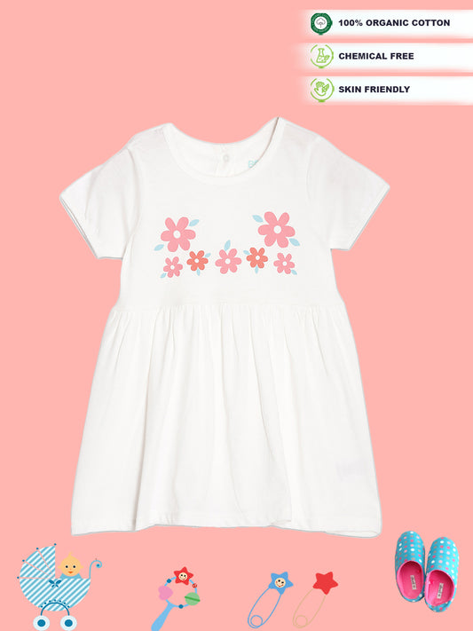 Broon Infant Baby Organic Cotton Short Sleeve Girls Dress