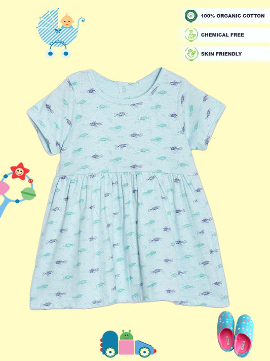 Broon Infant Baby Organic Cotton Short Sleeve Girls Dress