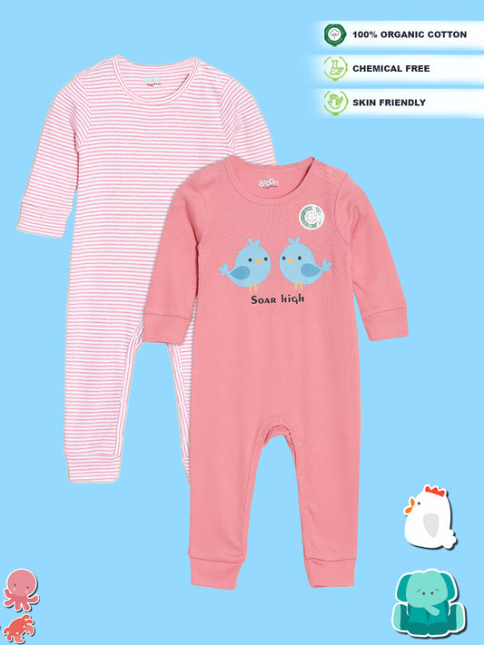 Broon Infant Baby Organic Cotton Full Sleeve Sleepsuit