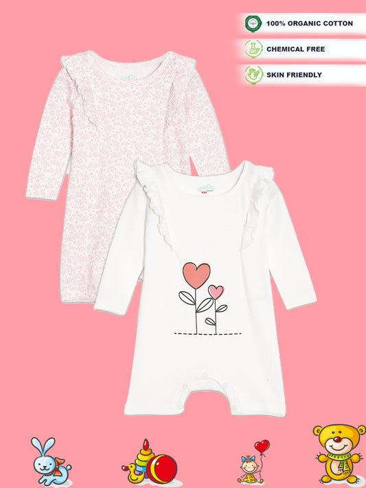 Broon Infant Baby Organic Cotton Full Sleeve Rompers