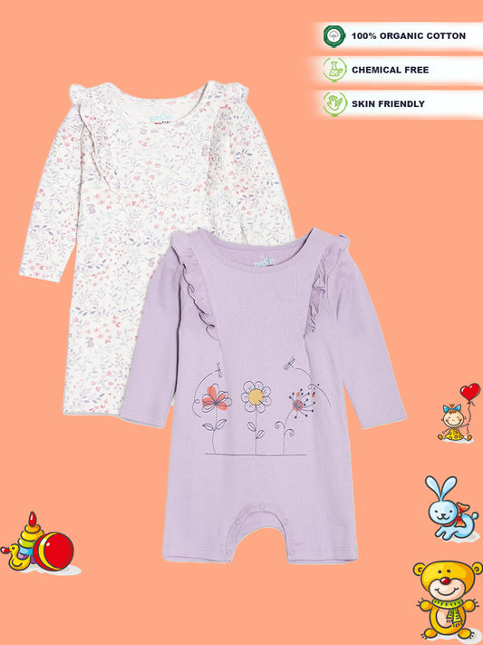 Broon Infant Baby Organic Cotton Full Sleeve Rompers