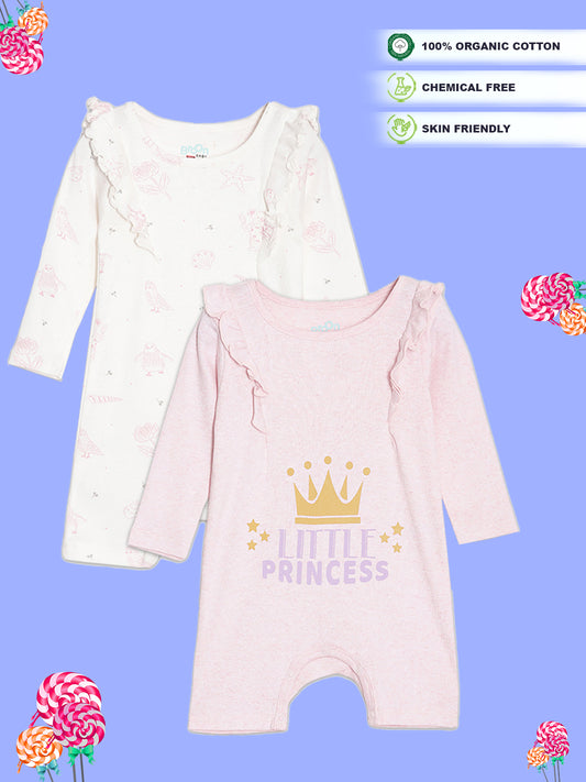 Broon Infant Baby Organic Cotton Full Sleeve Rompers