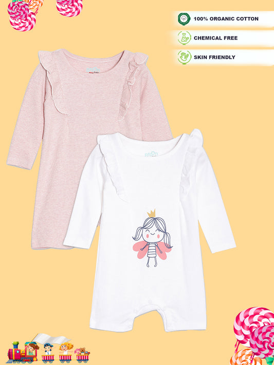 Broon Infant Baby Organic Cotton Full Sleeve Rompers