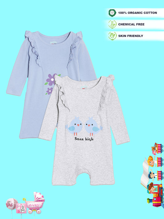 Broon Infant Baby Organic Cotton Full Sleeve Rompers