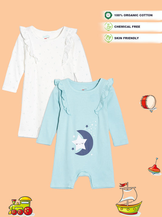 Broon Infant Baby Organic Cotton Full Sleeve Rompers