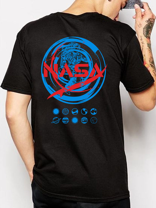 Broon Men Black Printed Round Neck T-Shirt