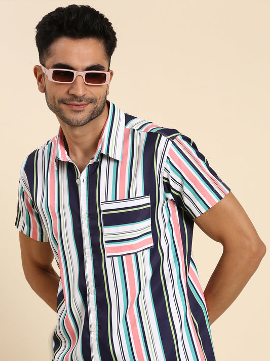 Joven Men's Multicolor Printed Co-Ords Set