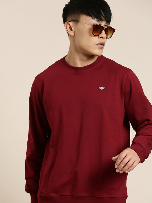 Men's Solid Round Neck Full Sleeve Sweatshirt