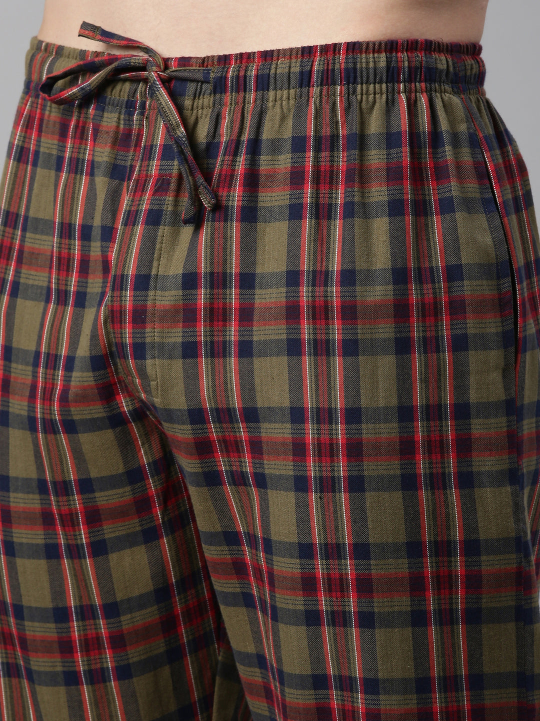 JOVEN MEN CHECKED PURE COTTON SLEEPSUIT