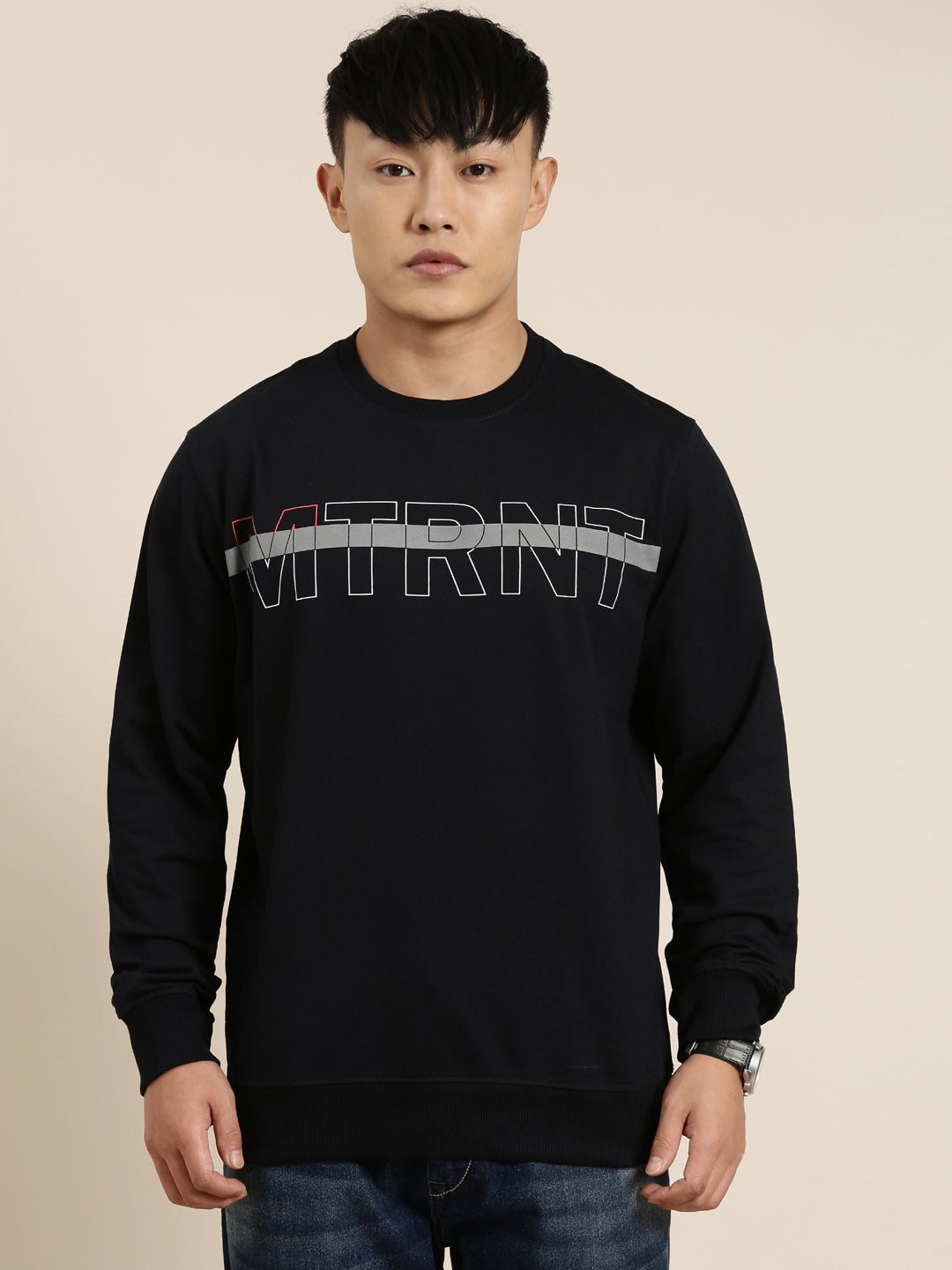 Men's Solid Round Neck Full Sleeve Sweatshirt