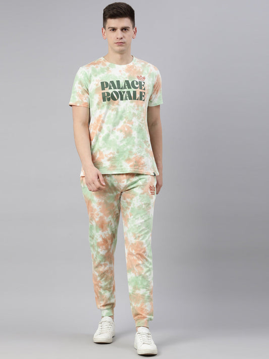 JOVEN MENS TIE-DYE CO-ORDINATED SET(T-SHIRT AND PANT)