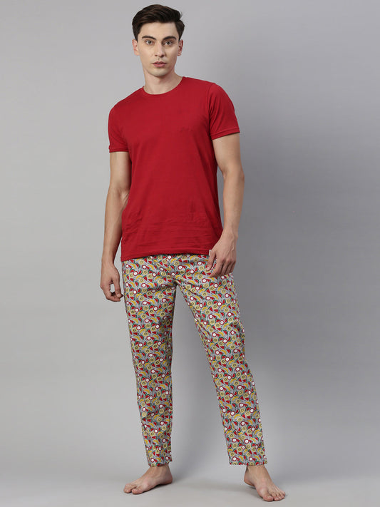 JOVEN MENS PRINTED LOUNGE SET
